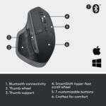 Logitech MX Master 2S Bluetooth Edition Wireless Mouse, Multi-Surface, Hyper-Fast Scrolling - Image 4