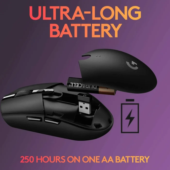 Logitech G305 LIGHTSPEED Wireless Gaming Mouse, Hero 12K Sensor, 12,000 DPI, Lightweight - Image 2